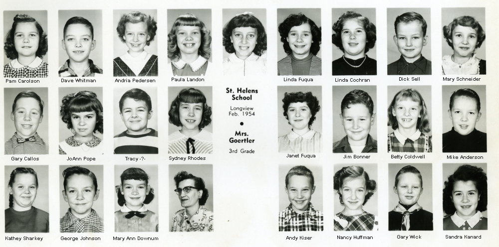 Third Grade at St Helens School 1953